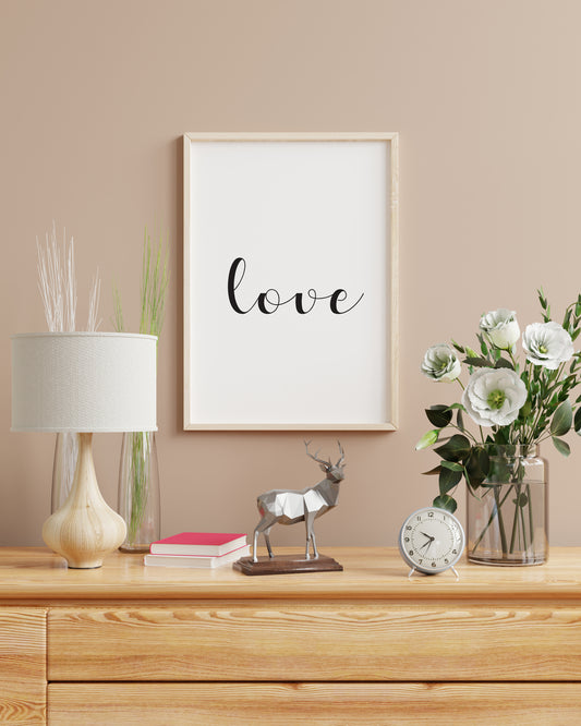 Love - Black and White Printable Wall Quote